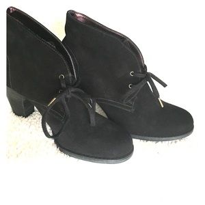 Suede like black booties